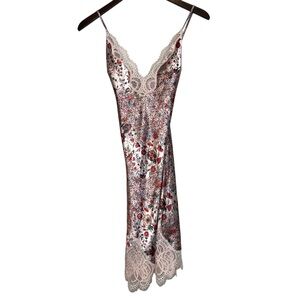 Victoria’s Secret Silk Lingerie Floral Lace Trim Slip Dress Small